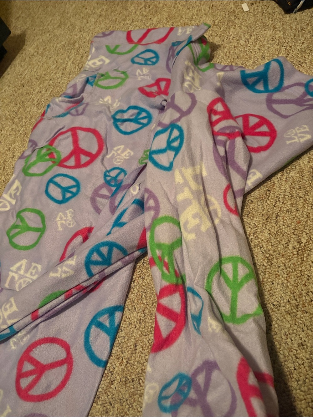 Lavender Peace Sign Fleece Snuggie (blanket with arms)